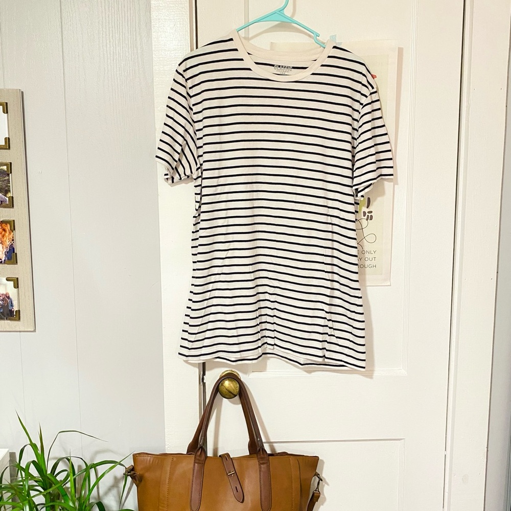 White + Navy Stripe Old Navy Classic Boyfriend Tee